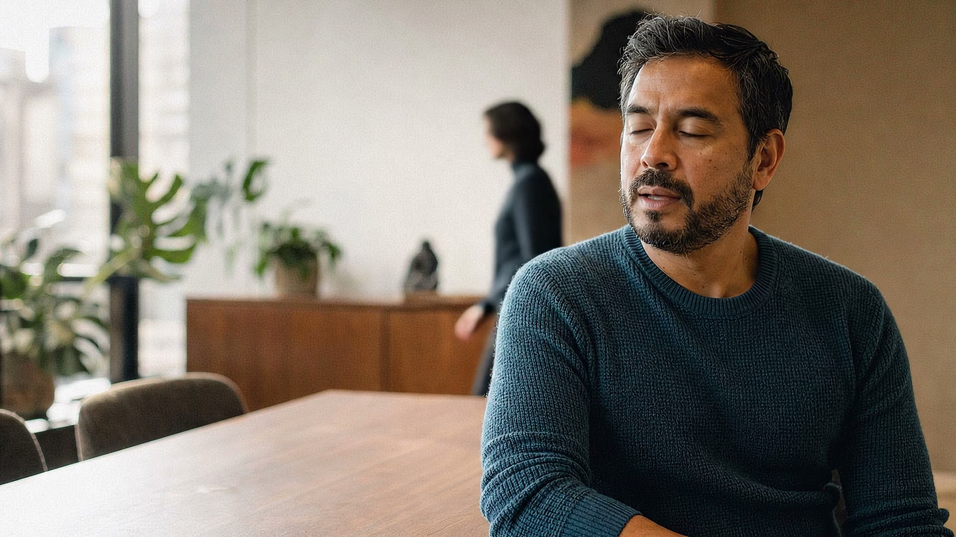 Portrait of a technology executive in his office
